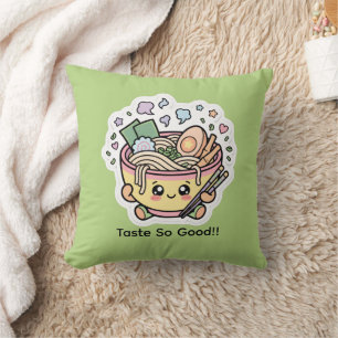 Süße Kawaii-Ramen-Nudelschale schmeckt so gut Wurf Kissen