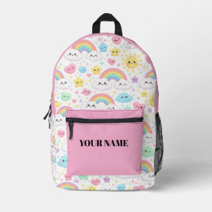 Süße Kawaii-Regenbogen-Rucksack Personalisierte Bedruckter Rucksack