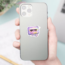 Süße Kawaii Retro-Kassette Pastell-Lila Musik