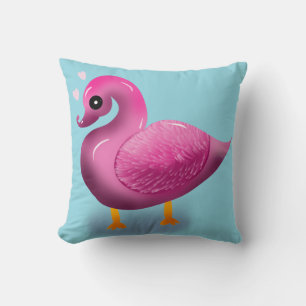 Süße Kawaii Rosa Ente & Herzen Kinderzimmer Kunst Kissen