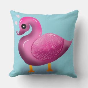 Süße Kawaii Rosa Ente & Herzen Kinderzimmer Kunst Kissen