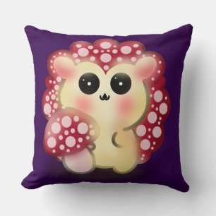 Süße Kawaii Rote Pilz Igel Art Kissen