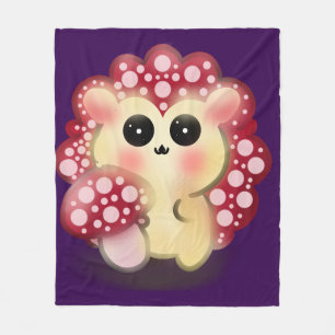 Süße Kawaii-Rote-Pilz-Igel-Fliegenpilz-Kunst Fleecedecke