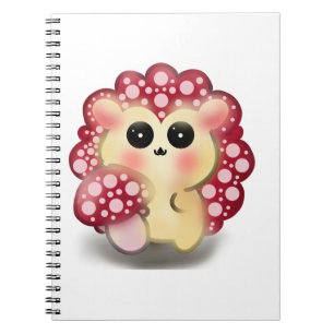 Süße Kawaii-Rote-Pilz-Igel-Fliegenpilz-Kunst Notizblock