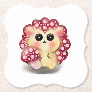Süße Kawaii-Rote-Pilz-Igel-Fliegenpilz-Kunst Untersetzer