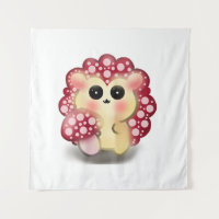 Süße Kawaii-Rote-Pilz-Igel-Fliegenpilz-Kunst