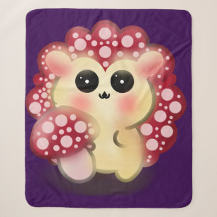 Süße Kawaii Rote Pilz-Igel-Stachelschwamm-Kunst Sherpadecke