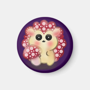 Süße Kawaii Rote Pilz-Igel-Ständer Kunst Magnet