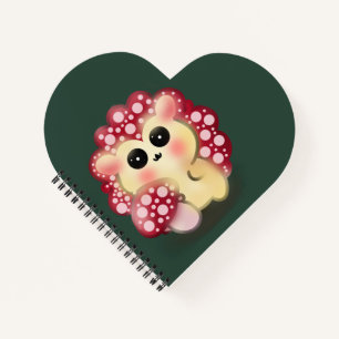 Süße Kawaii-Rote-Pilz-Igel-Stilisierung Notizbuch