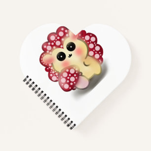 Süße Kawaii Rote Pilz-Igel-Stilvolle Kunst Notizbuch