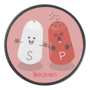 Süße kawaii Salz- und Pfefferstreuer Cartoon Eishockey Puck