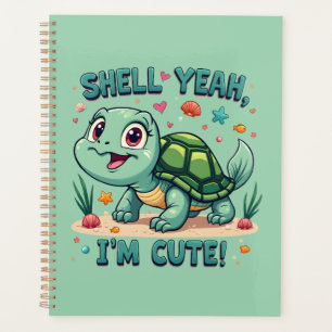 Süße Kawaii-Schildkröte mit lustigem Wortspiel-Oze Planer