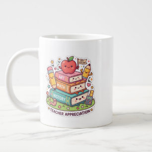 Süße Kawaii Schulbücher Lehrer Anerkennung Jumbo-Tasse