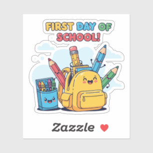 Süße Kawaii Schultüte! Cartoon-Rucksack  Aufkleber