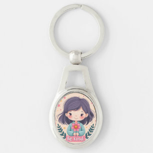 Süße Kawaii "Sei nett"-Illustration Schlüsselanhänger