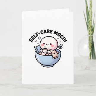 Süße Kawaii-Selbstfürsorge-Mochi-Grußkarte zur bal Karte