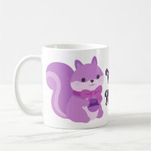 Süße Kawaii sitzende Lavendel-Eichhörnchen-Tasse