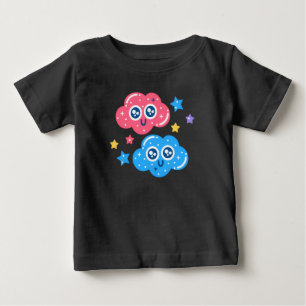 Süße Kawaii Sternwolken – Pastell Cartoon Himmel I Baby T-shirt