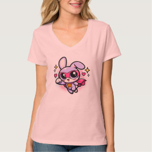 Süße Kawaii Superhelden-Hasen Frauen T-Shirt