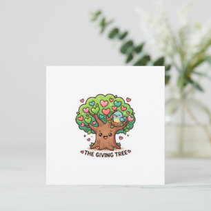 Süße Kawaii-The-Giving-Tree-Herz-Blätter-Güte Menükarte