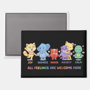 Süße Kawaii-Tiere Psychische Gesundheit Emotionen Magnet