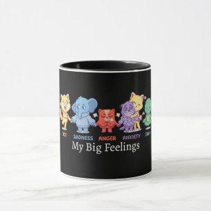 Süße Kawaii-Tiere Psychische Gesundheit Emotionen Tasse