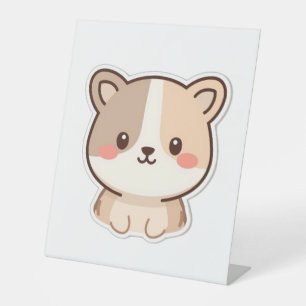 Süße Kawaii-Tierillustration Sockelschild