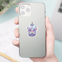 Süße Kawaii Traurige Boba Milch-Tee weint mit gebr