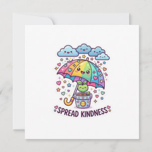 Süße Kawaii Verspreite Freundlichkeit Regenschirm Einladung