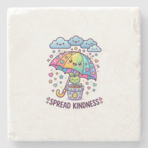 Süße Kawaii Verspreite Freundlichkeit Regenschirm  Steinuntersetzer