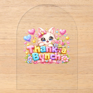 Süße Kawaii Vielen Dank Kätzchen Name Pastell Rosa Acryleinladungen