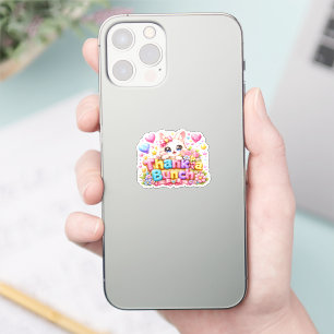 Süße Kawaii Vielen Dank Kätzchen Name Pastell Rosa Aufkleber