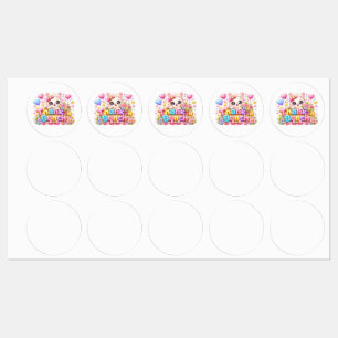 Süße Kawaii Vielen Dank Kätzchen Name Pastell Rosa Etiketten