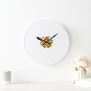 Süße Kawaii Wassermelonen-Scheibe Aufblasbarer Arm Große Wanduhr