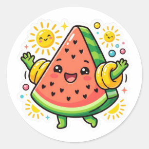 Süße Kawaii Wassermelonen-Scheibe Aufblasbarer Arm Runder Aufkleber