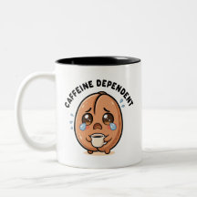 Süße Kawaii weinende Kaffebohne Koffeinabhängig 