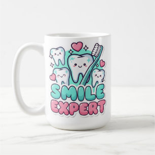 Süße Kawaii-Zahn-Smile-Expertin Kaffeetasse