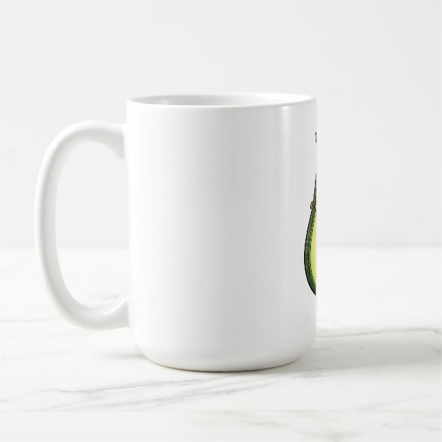 Süße Kawaii zwinkernde Avocado mit Brille Kaffeetasse (Links)