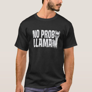 Süße Keine-Probleme-Lama-Regenbogen-Tier Retro-Vin T-Shirt