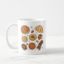 Süße Kekse und Brotbäckerei Kaffeetasse