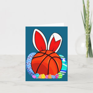 Süße Kinder Basketball Osterei Hase T-Shirt Karte