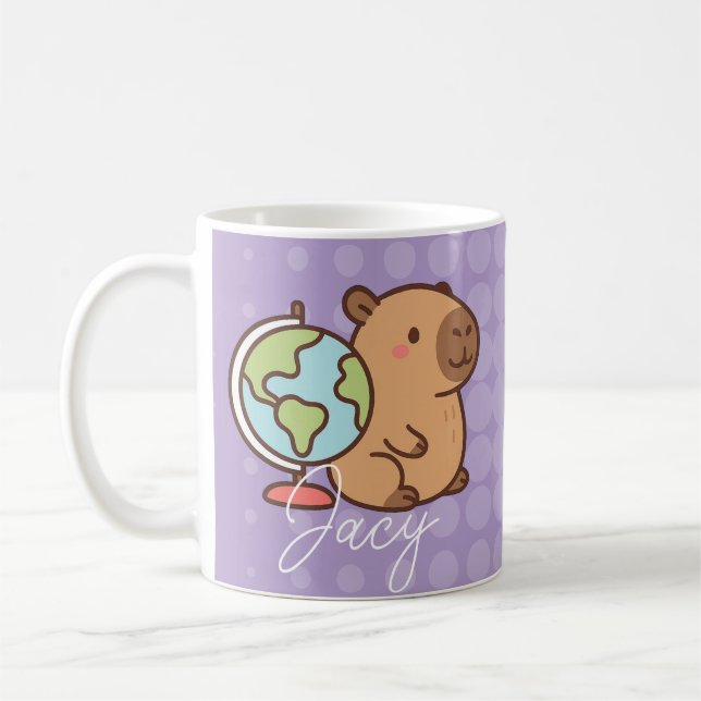 Süße Kinder Capybara Schule Kaffeetasse (Links)