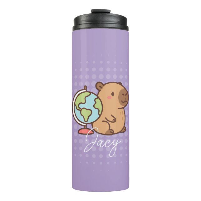 Süße Kinder Capybara Schule Thermosbecher (Vorderseite)