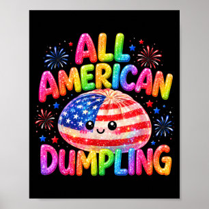 Süße Kinder Ed Amerikanischer Dumpling 4. Juli Mäd Poster