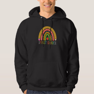 Süße Kinder Erster Klasse Lehrer Bleistift Regenbo Hoodie