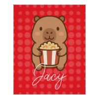Süße Kinder Kapybara isst Popcorn
