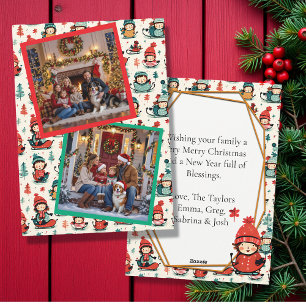 Süße Kinder Rodeln Zwei Foto Weihnachten