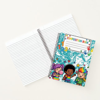 Süße Kinder Teal-Marmor-Kompositionsheft Notizbuch