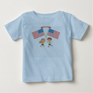 Süße Kinder USA-Flagge Mein Land T-Shirt Patriot