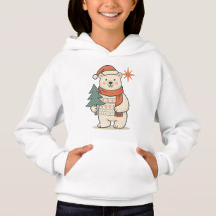 Süße Kinder Weihnachten Eisbär Kuschel-Hoodie Hoodie